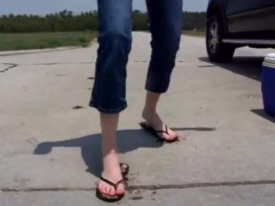 Sandy Stepping on more Locusts