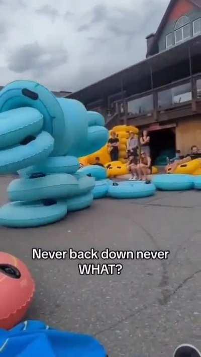 The almighty swim ring mech and his human pilot 