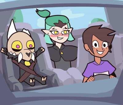 [RockAngel] Got commissioned to make an gif of the crew. Had to draw king in a booster seat