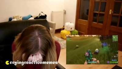 kermit the frog makes an anime reactor cry by swearing during voice trolling on fortnite