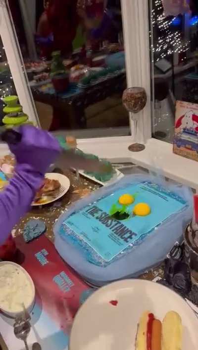 My Halloween cake - The Substance stab cake, with an Activator centre