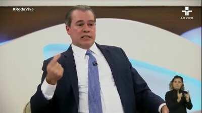 Presidente do STF, Dias Toffoli, inovando ao usar o gerador de lero-lero ao vivo no Roda Vida