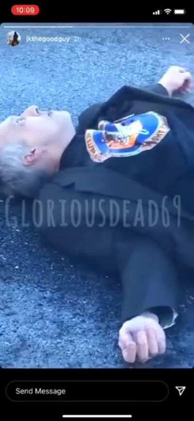 Attacking an officer with a stick.