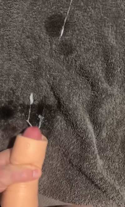 Cumming in the rubber pussy