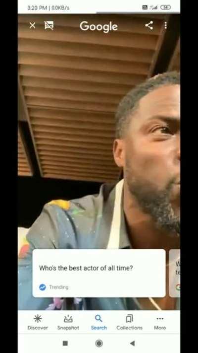 Watch Dwayne 'The Rock' Johnson die inside, after Kevin Hart nominates Ice-T as the best actor of all time.