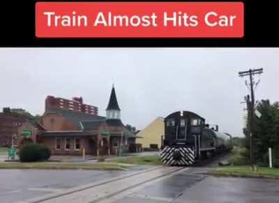 Train Almost Hits Car
