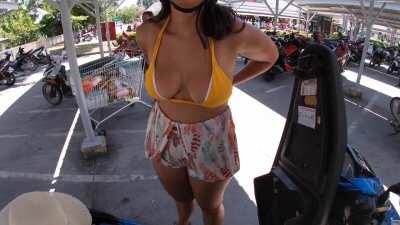 Decided to put on the bikini right there! What do you think?