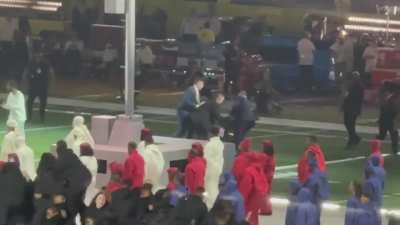 A man unfurled the Palestinian flag during Kendrick Lamar’s halftime show at the Super Bowl