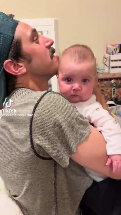 Sneeze makes baby sad