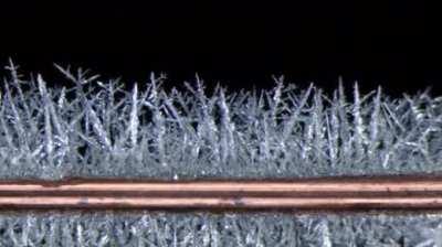 Copper + Silver Nitrate → Copper(II) Nitrate + Silver ------ Microscopic timelapse