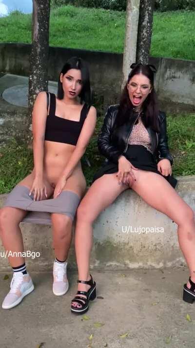 Let's masturbate together at the park [F]