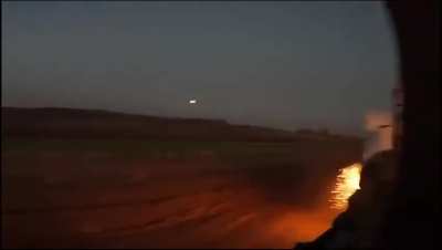 Russian POV of failed attempt by soldiers to shoot down incoming Ukrainian FPV drone, which ultimately hits their vehicle (2025)