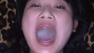 Aya Miyazaki lies back has her mouth filled. The men saved up a large load for her and filled up her mouth nicely, giving her a big swallow she can really enjoy. Bukkake Cum Cum In Mouth Cum Swallow Cumshot Gokkun