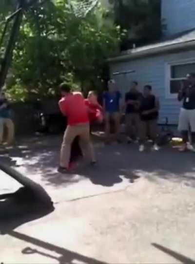 kid gets knocked out after Leg Takedown