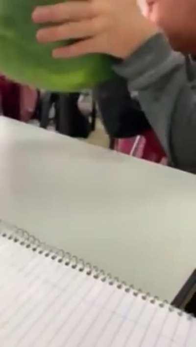 student asks teacher for permission to eat fruit