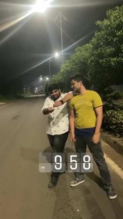 lighting a firecracker from your hand