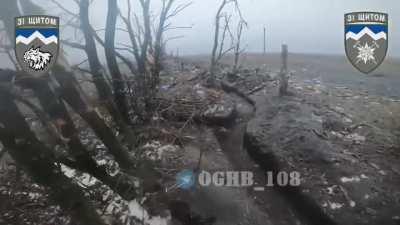 The storming of Russian trenches by fighters of th 108th Separate Mountain Assault Battalion. They surrendered.