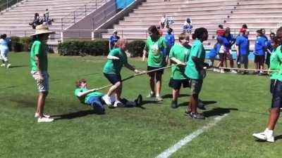 Sitting behind someone who is walking backwards