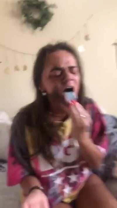 Plant falling on her when she was sleeping