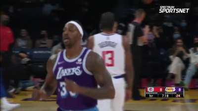 [Highlight] Dwight gets the steal then tips the fast break pass to LeBron for the dunk