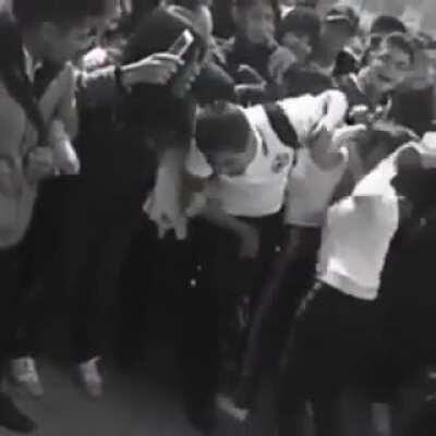 Fight between two girls.... and a boy