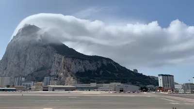 Stunning banner cloud over the Rock of Gibraltar.