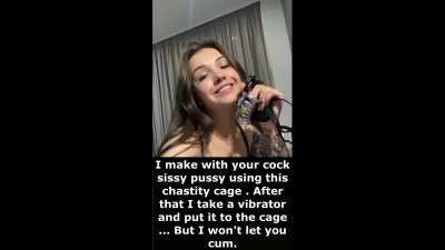 Your sissy cock will look good in this chastity cage