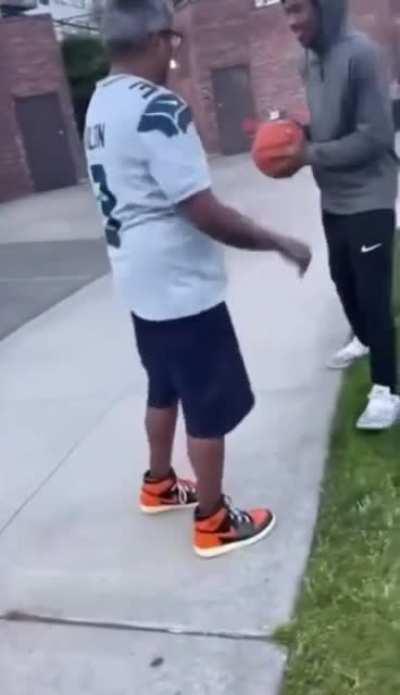 Drunk Guy Messing With Basketball Players
