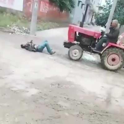 Who says you can't have fun on a tractor