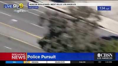 Live: Motorcycle pursuit in Los Angeles ends in disastrous collision