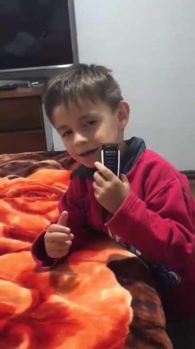 hey dad I can shave!