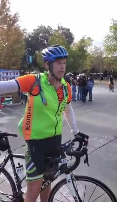 At Stanford University campus: A bicyclist told students that the only way to broker a ceasefire is to allow Israel to r*pe 50 Palestinian women.