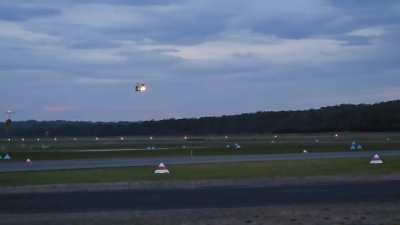 Rural Fire Service Chinook landing at Port Macquarie Airport this evening.