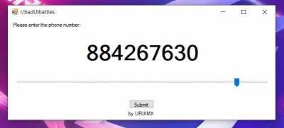 I made a phone number form but using a trackbar in C#