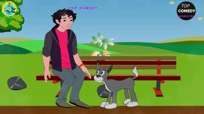 Funny Dog attacked the thiefs penis,New Cartoon Box ,Funny Animation Video,A Big Sttupid Funny video