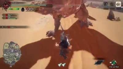 Q: Diablos leap incoming, dodge left or right? Insect glaive user A: up
