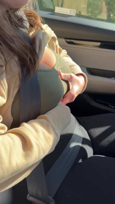 Getting my MILF tits out 