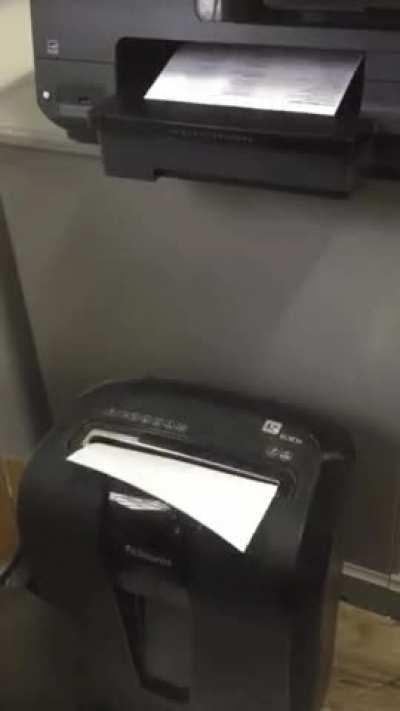 Printer, shredder teamwork