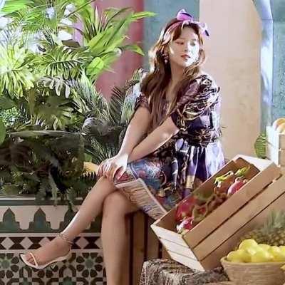 Jeongyeon - purple dress, white heels, ALCOHOL FREE MV BEHIND EP.01