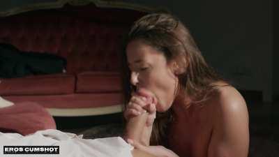 Sensual Sybil finishing him in her mouth