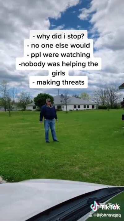 Old man yells at girls in park