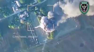 RU pov Russian artillery destroyed 5 ukrainian trucks carrying ammunition