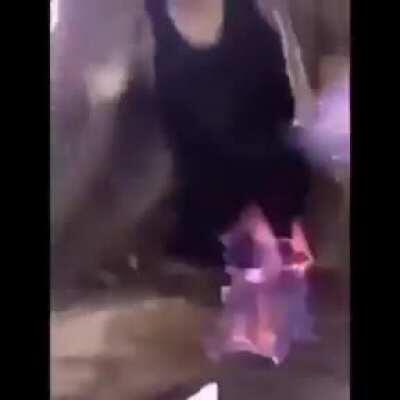 Smoking with burning alcohol