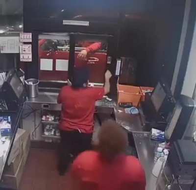 Fast food worker finally has enough.
