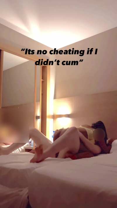 “It’s not cheating I didn’t cum … or maybe I did 😫”