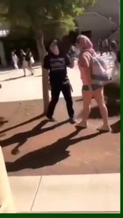 Girl bullies and hits a guy. When he fights back in self-defense, JV football benchwarmers come to wh*te knight and stroke their egos. The double standard against men in action.