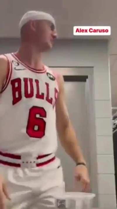 Bulls players take the No Spill Challenge