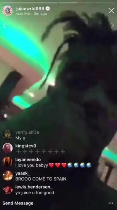 Juice WRLD “Confide” *insta live*