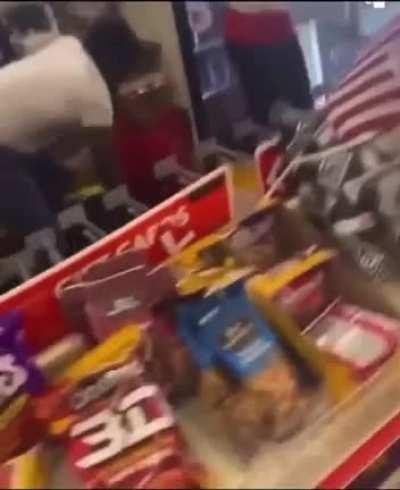 Family Dollar Store Employees try to stop a shoplifter, his crew returns to destroy the store.