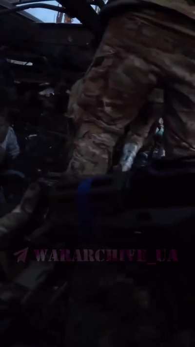 Ukrainian marines of the 35th Marine Brigade, while under heavy fire, cross the Dnipro river in a boat and land on the left bank to assault Russian positions in the village of Krynky, Kherson region. January 2024.